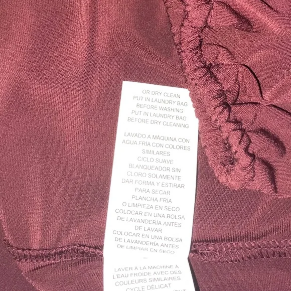 Michael Kors Burgundy Blouse XL NWT – Long Sleeve V-Neck with Silver Accent - Picture 8 of 9